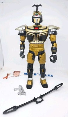 Beetleborgs Deluxe Chromium Gold Beetleborg 12'' Figure Bandai 5309 1996 Works