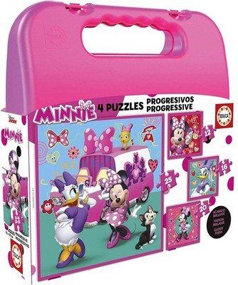 NEW EDUCA Jigsaw Puzzle 4 in 1  Pieces 3+ Ages Disney Minnie Happy Helper Game