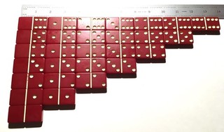Vintage Dominoes Cherry Red Puremco #716 Prof 3/8" Thick MCM Marblelike w/o box