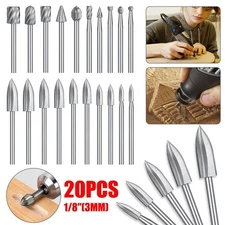 20x Wood Carving Engraving Drill Carbide Rotary Burr Bit Rotary Tool for Dremel❀