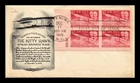 US COVER WRIGHT BROTHERS AIR MAIL FDC SCOTT C45 PLATE BLOCK LOWRY ARISTOCRATS