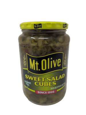 Mt Olive Sweet Salad Cubes 24 Ounce Glass Jar