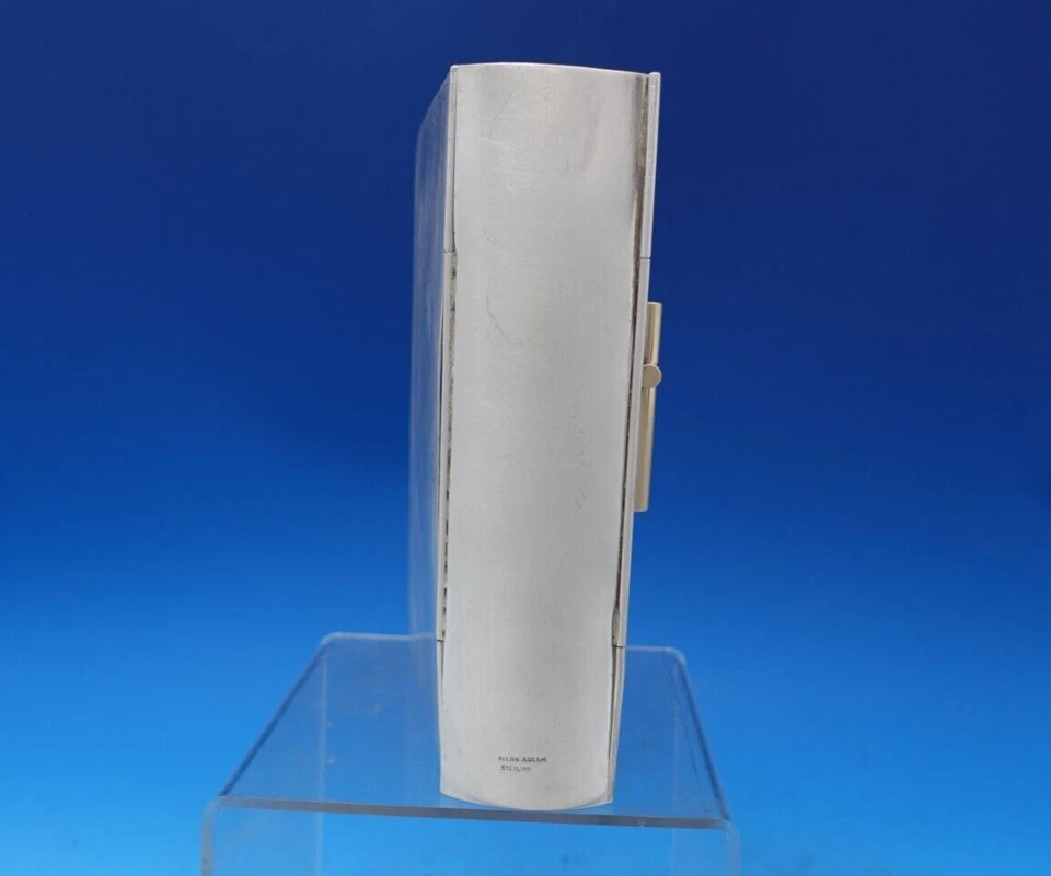 Cubierta bíblica de plata esterlina Allan Adler encuadernación con bisagras con cruz dorada 3D (#7382) Foto 4 de 4