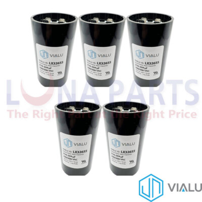 Pack of 5 - VIALU - 216-259 uf/MFD 220-250 VAC Round Start Capacitor 50/60 Hz