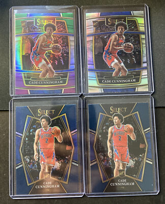 2021 Select Cade Cunningham SILVER, Blue Prizm, Green White Purple, Base RC 