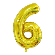 32" Golden Number 6 Foil Balloon