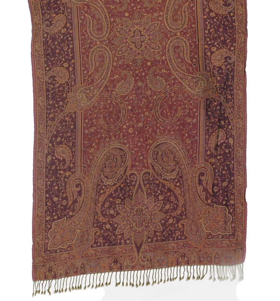 Як/овца вареная шерстяная смесь| шаль/бросок|ручная работа|индия|слива/красный/песок - Изображение 4 из 4