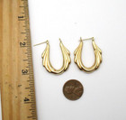 14K Yellow Gold Oval Hoop Earrings [E245] — photo 4