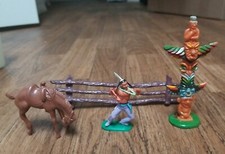 Lot of Vintage Indian Horse Totem Pole Plastic Figures MARX 