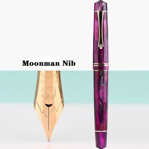 MAJOHN M800 Acrylic Resin Fountain Pen BOCK/Moonman F Nib(0.5mm Nib) Ink Pen - Bild 15 von 24