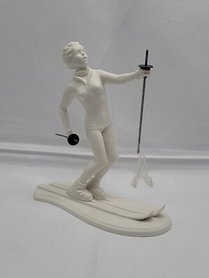 Goebel 1370018 Female Skier W. Germany Signed Krobek 7'' Tall Figurine