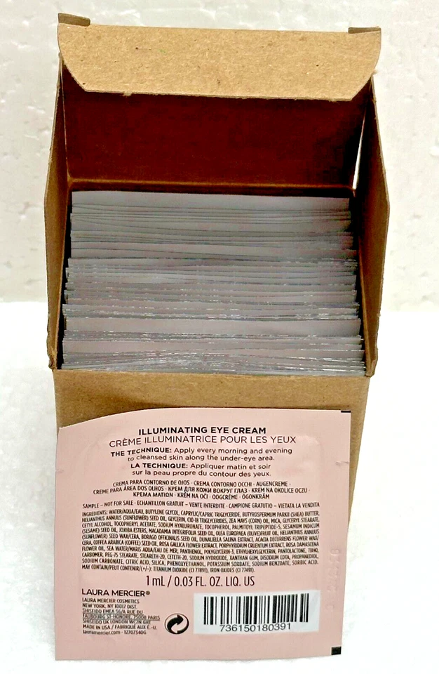 50件装LAURA MERCIER亮白眼霜0.03盎司/1毫升 (50ml/1.7 Oz Total) — 第 2/4 张图片