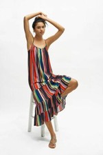 NWT ANTHROPOLOGIE by FARM RIO Farm Rio Rainbow Shimmer Maxi Dress Sz S