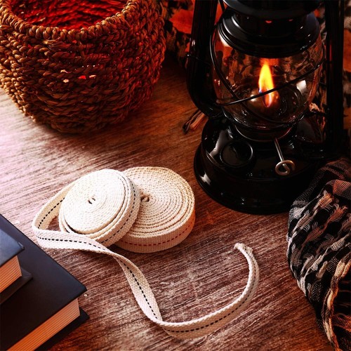 6 Rolls Flat Cotton Wick 1/2 Inch Oil Lantern 3/4 Inch Stitch Oil Lamp 7/8 Inch - Picture 5 of 7