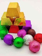 100x Foil Sweet Wrappers- Chocolate Confectionery Party Wedding 80x80mm Squares.