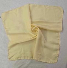 Vintage Yellow Silk Pocket Square 18x17" made in Italy