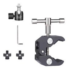 Super Clamp Mount Mini Ball Head 1/4"-20 for DSLR Camera Tripod Monitor