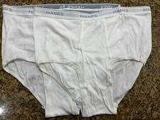 Hanes Men's Tagless White Briefs with ComfortFlex Waistband Lot Of 2 Size 3XL