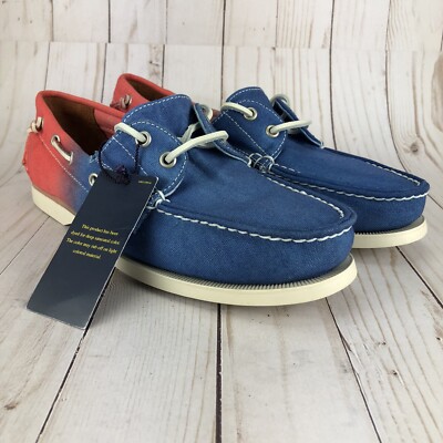 Polo Ralph Lauren Merton Deck Boat Shoes Tie Dye Blue Red  display picture 2