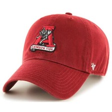 Alabama Crimson Tide 47 Brand Clean Up Adjustable Hat - Vintage Logo - Crimson