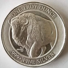1 oz Silver MintID AES-128 Bit Encrypted NFC Microchip Buffalo Round BU GEM new