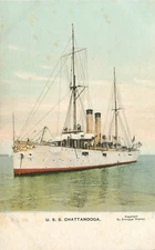 c1910 U.S.S. Chattanooga US Navy Ship - Enrique Muller Series Postcard