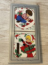 Jasco 1980s Vintage Christmas Mail Ceramic Tile Trivets Children White Red 4”x4”