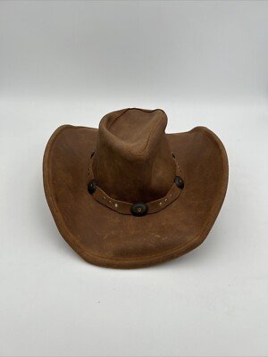 Minnetonka Genuine Leather Cowgirl Hat with Silver Details - Size M The Silverthorne Hat, Minnetonka, Genuine Leather, Small - Etsy main image 2