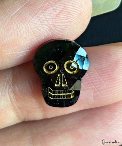 Diamante extraído de tierra natural negro con forma de cabeza de calavera rara de 4,36 quilates certificado por IIGJ - Imagen 2 de 7