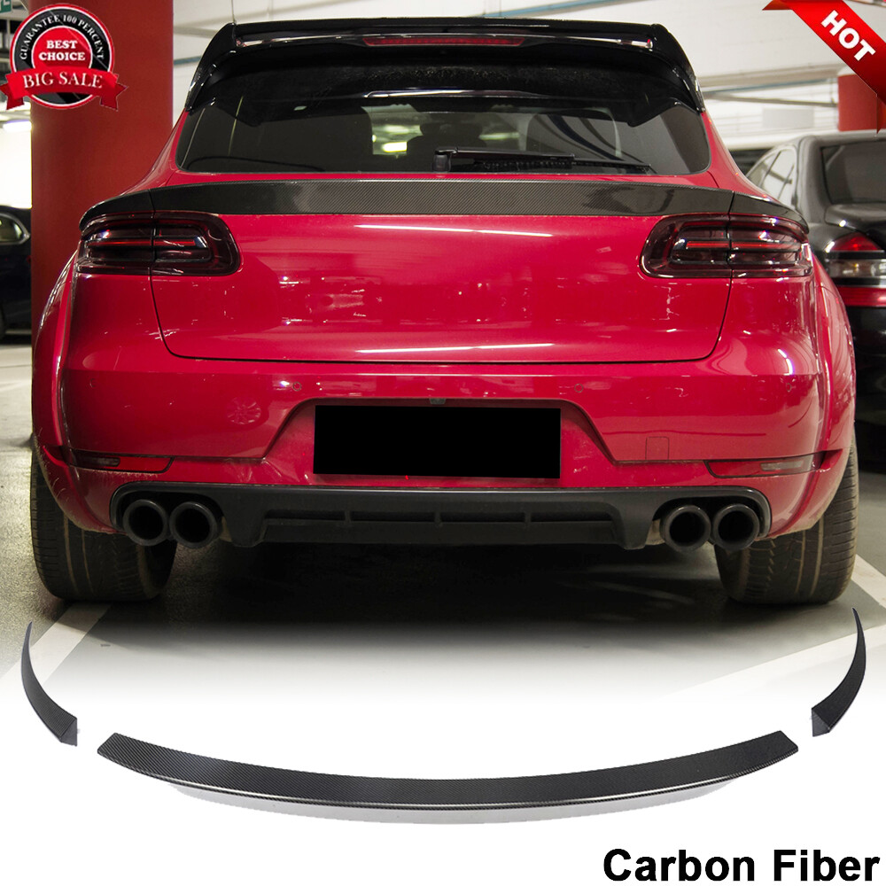For Porsche Macan SUV 4-Door 14UP REAL CARBON Rear Trunk Middle Spoiler Wing Lip