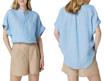 POLO RALPH LAUREN ALEN Linen Shirt Leinenbluse Hemd T-Shirt Top Bluse Mao S