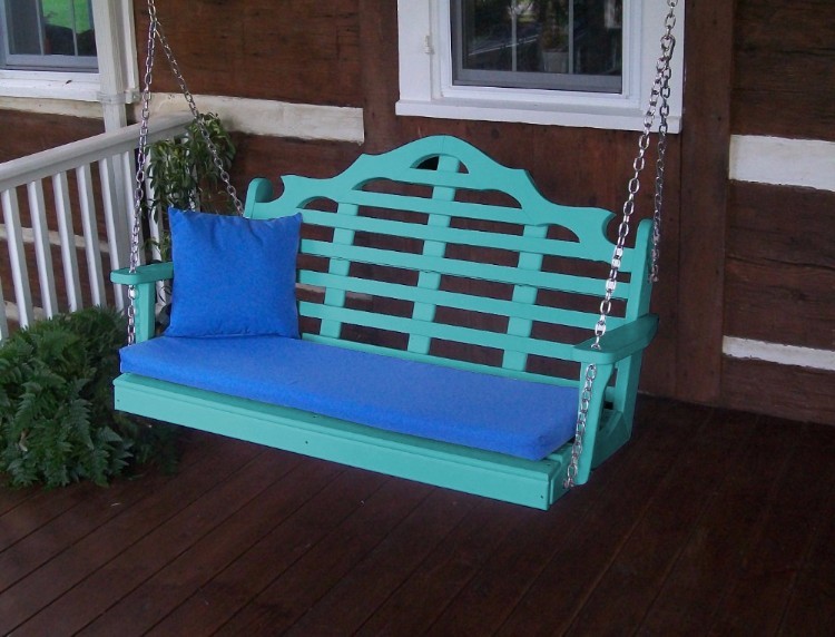 A&L Furniture Amish-Made Poly Marlboro Porch Swings – In Sizes