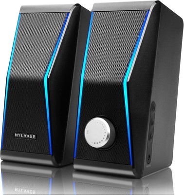 HiFi Computer Speakers - Bluetooth 5.0 with RGB Lights and 2 Bass Diaphragms