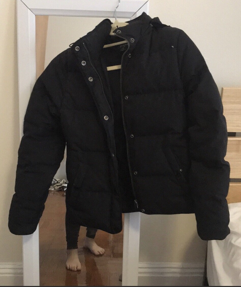J. Crew Down Puffer Jacket Coat Black Removeable … - image 2