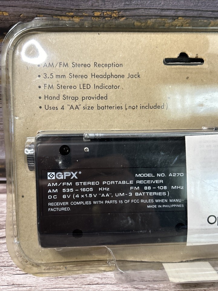 Vintage GPX AM/FM Stereo Receiver Mini Boombox Portable Radio Model ...