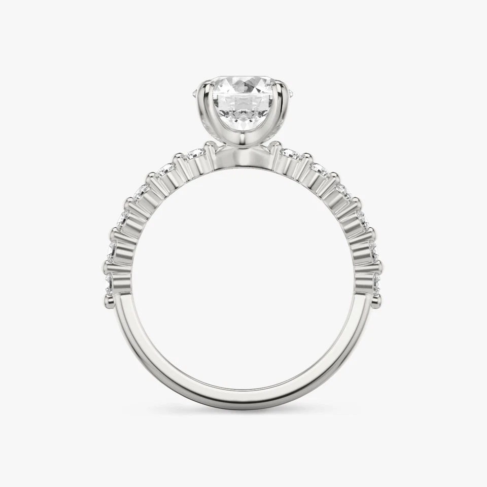 1 Ct Round Cut Lab Grown Diamond Solitaire Engagement Ring 14k White Gold - Image 2 of 4