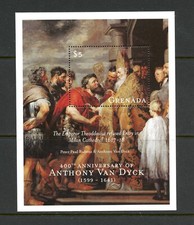 N495 Grenada 2000 Kunst Gemälde Transporter Dyck - Kaiser Theoddosius Blatt