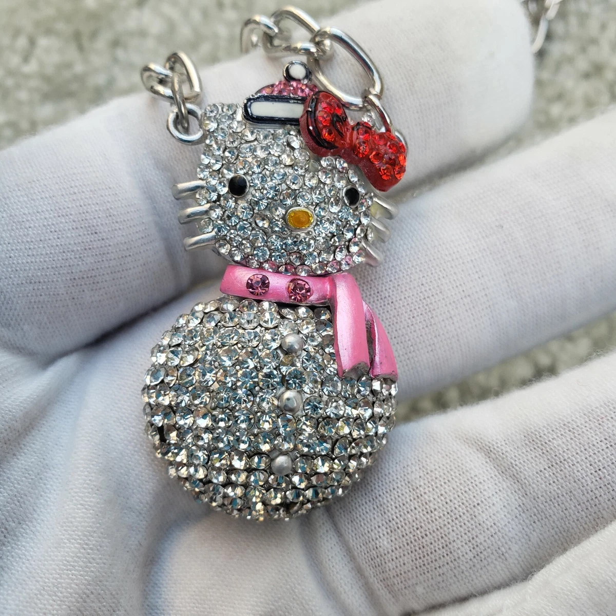 HELLO KITTY Necklace Pendant - Rhinestone Bling