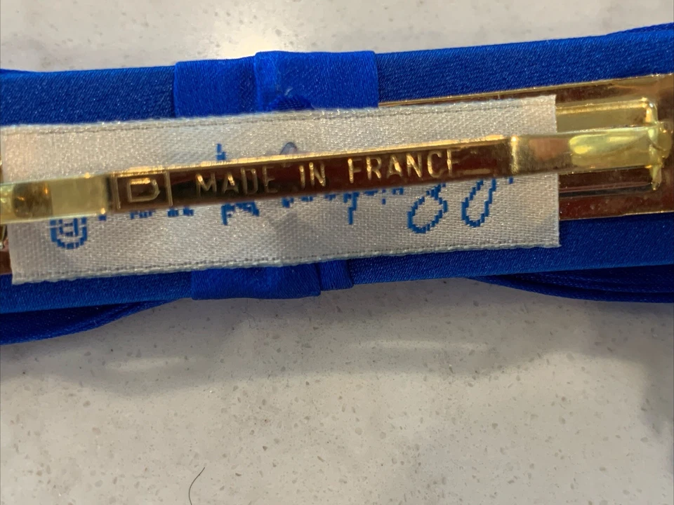 France Luxe L. Erickson Silk Charmeuse Bermuda Bow Barrette Blue - Image 4 of 4