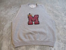Vintage Mickey Mouse Sweatshirt Large Gray Plaid Pullover Sweater USA Made Tank