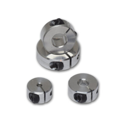 Klemmring Klemmflansch 2 mm - 12mm aus Aluminium mit M2.5 Innensechskantschraube