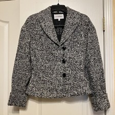 Iceberg Jacket Black / White Wool Made In Italy - Sz Small (it 42) Nice!