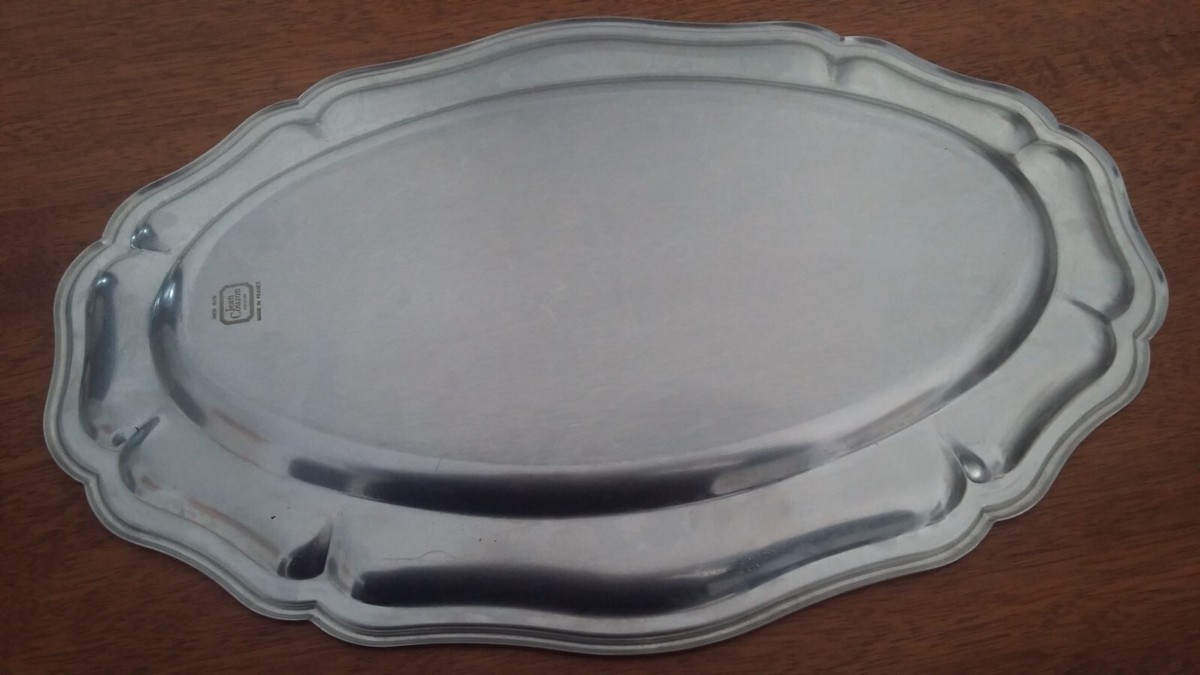 Plat ovale en inox Jean COUZON 40,7cm x 27cm