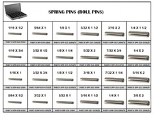 Roll Pin, Spring Pin Assortment in Large Locking Metal Drawer, Tray 