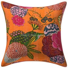 Indian Kantha Bedding Sofa Pillow Case Cover Vintage Throw Cushion Cover 16"
