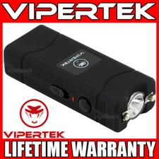 VIPERTEK Stun Gun Micro Mini BLACK VTS-881 Rechargeable LED Flashlight