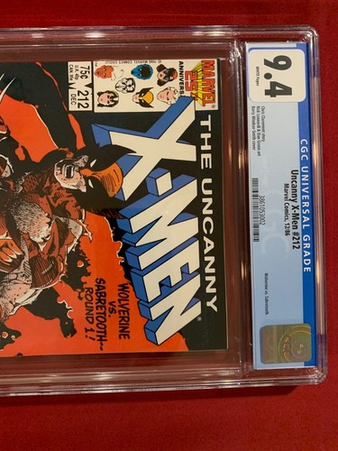 Uncanny X-Men #212 CGC 9.4 Key! 1st battle of Wolverine vs Sabretooth Marvel MCU - Picture 2 of 3