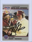 JOE GIBBS JSA AUTH SIGNED 1990 PRO SET SUPER BOWL SUPERMEN CARD AUTOGRAPH