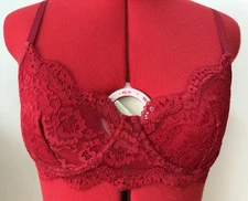 Two Piece Lingerie Lace set. Red Stretch Bra With Panty. Medium Size. NWOT