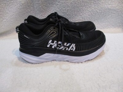 Men's, Hoka One One, Bondi 7, Black Nylon, Athletic, Shoes, Size, 10.5 EE